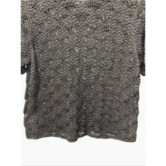 Black Crochet Knit Women's Medium Sweater Witchy Whimsigoth Oversized Goth - Picture 9 of 10